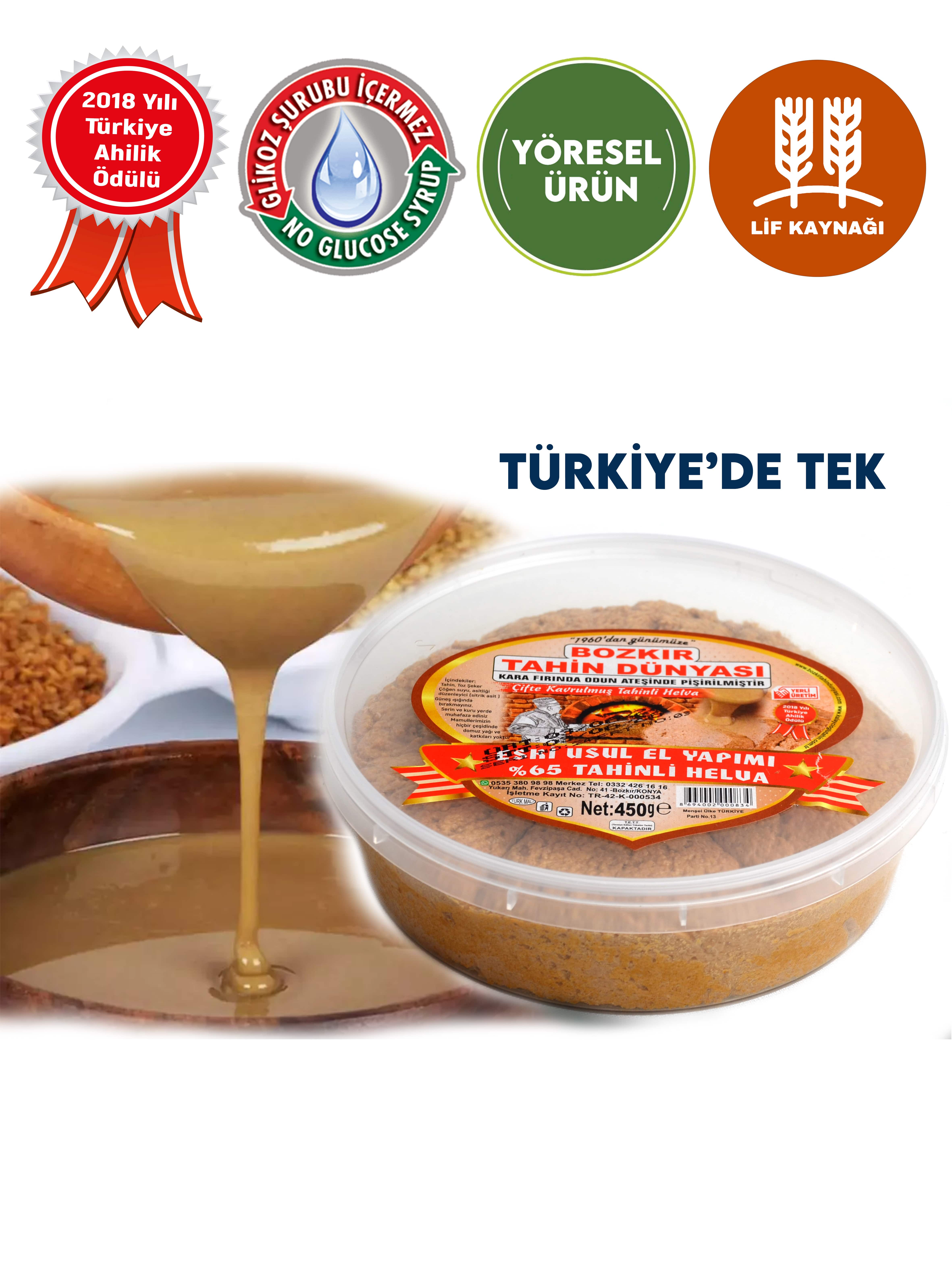 Bozkır Tahin Dünyası El Yapımı Eski Usül Helva 450 Gr.