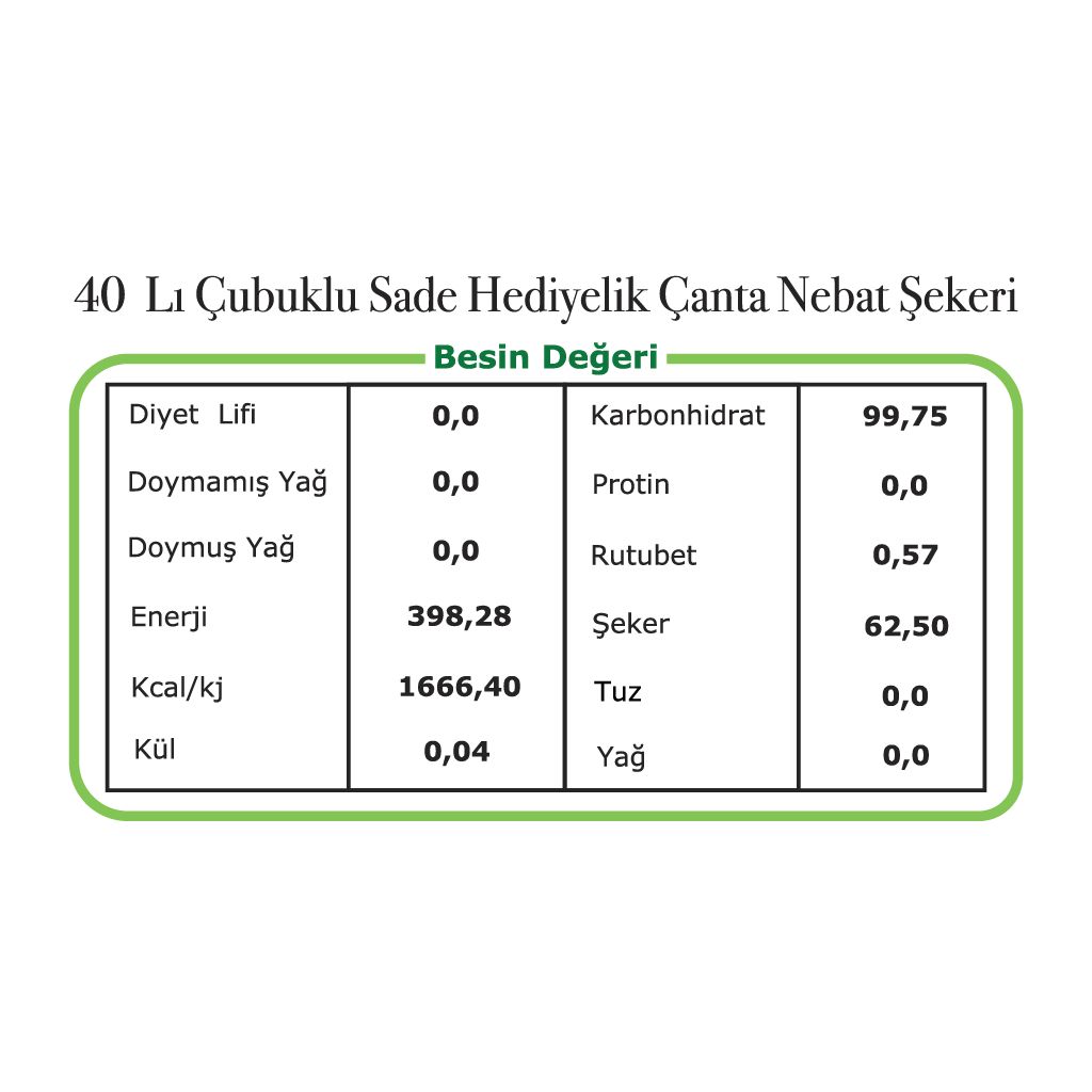 40lı sade paketli nöbet şekeri