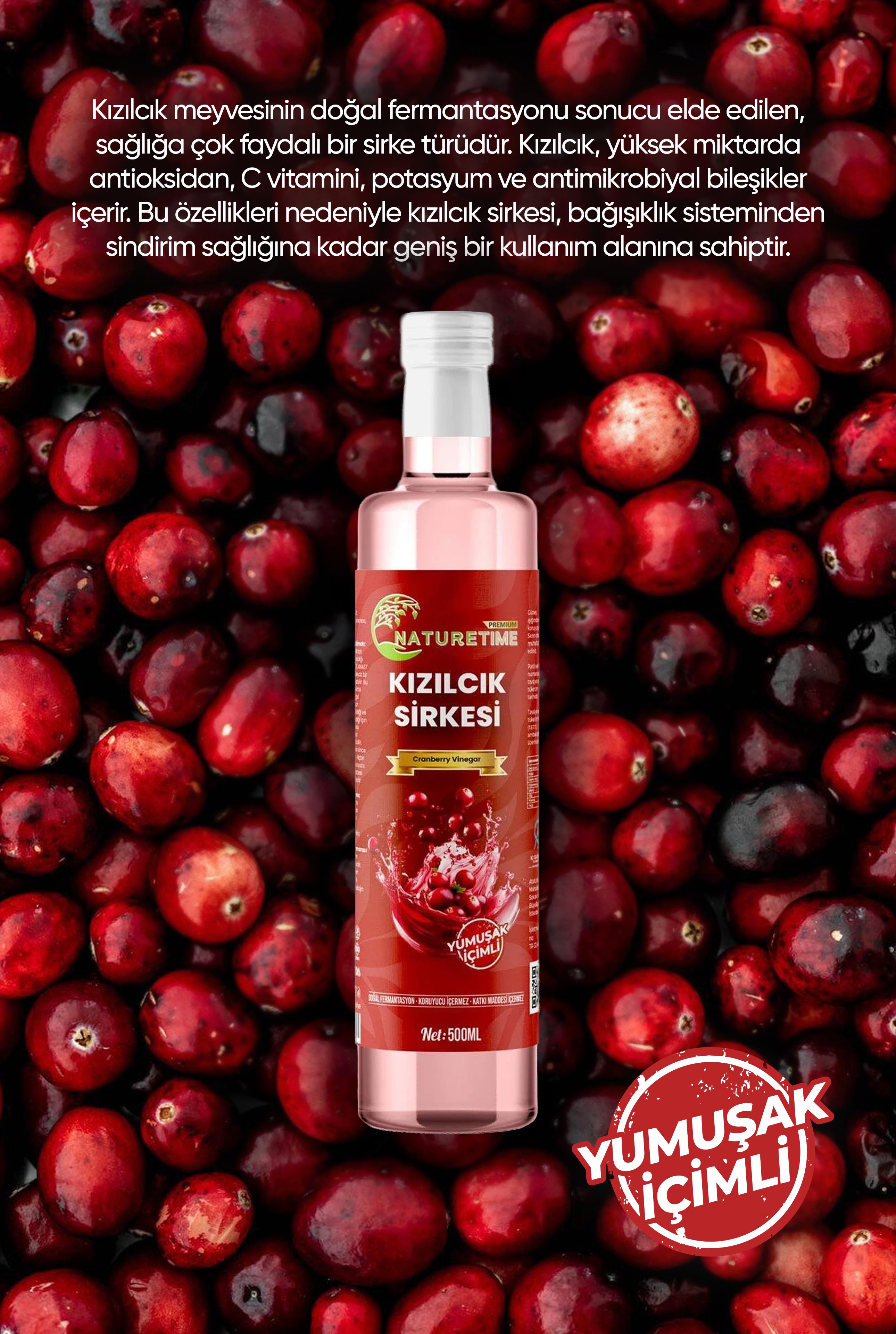 Kızılcık Sirkesi 500 ml (Yumuşak İçimli)