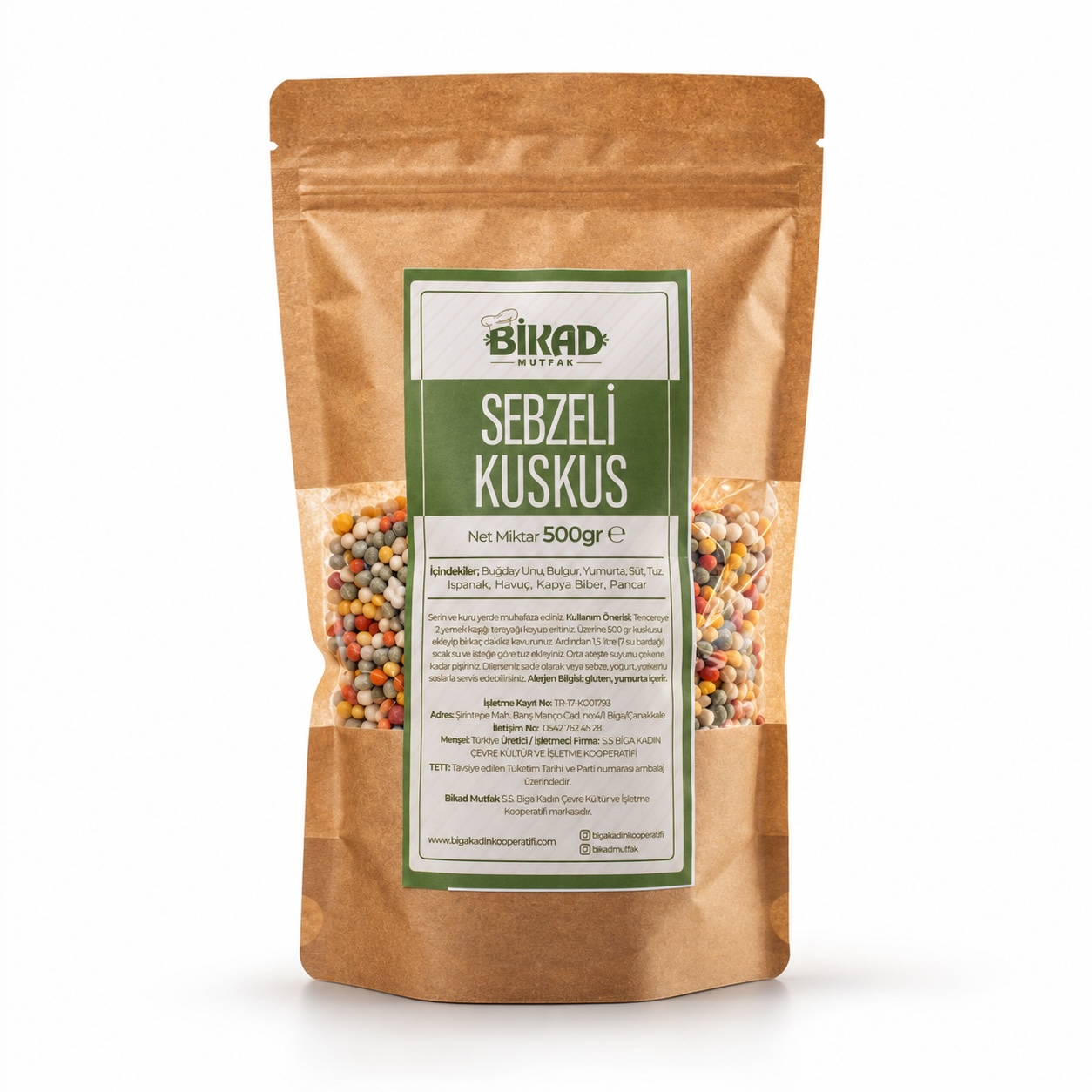 BİKAD Mutfak Sebzeli Kuskus(500 Gr.)