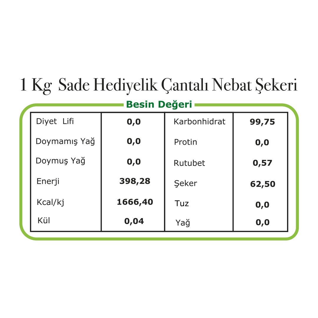 1 kg sade nöbet şekeri