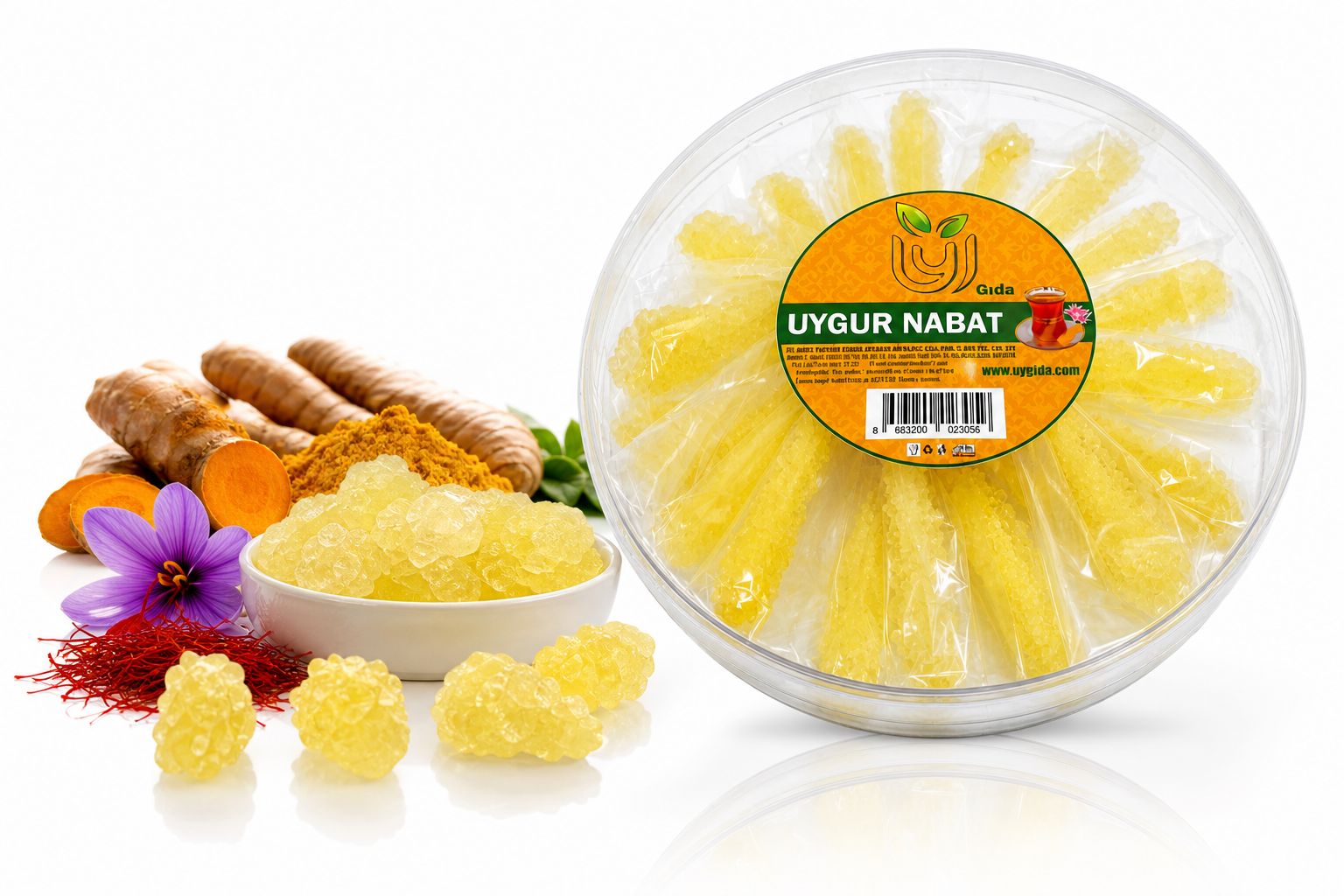 ufak parçalı safranlı nöbet şekeri