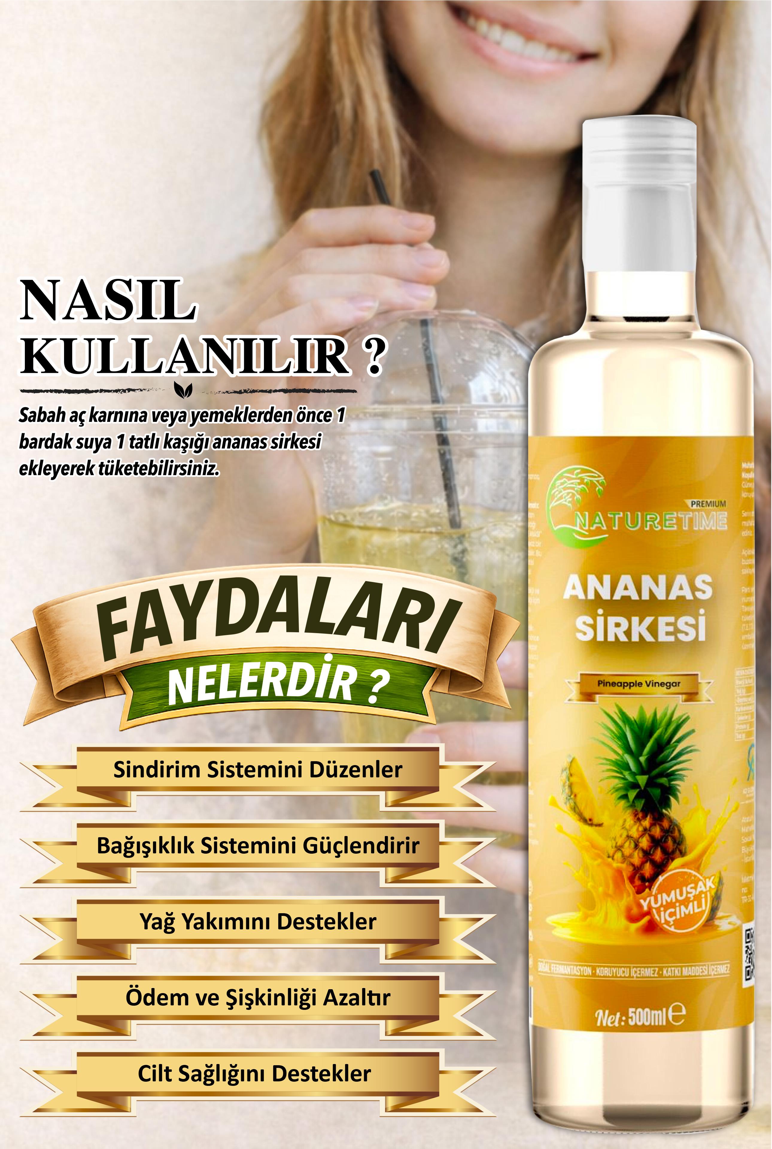 Ananas Sirkesi 500 ml (Yumuşak İçimli)